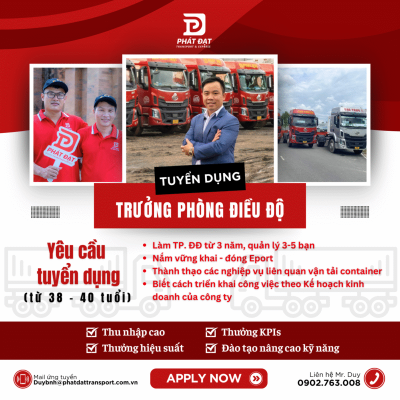 Tuyển trưởng phòng điều độ xe container