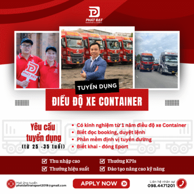 Tuyển 03 Điều độ xe container nội địa Bắc Nam