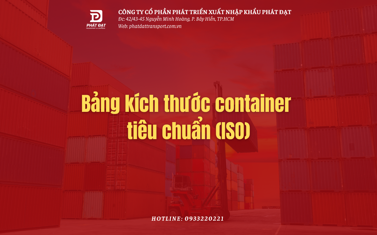 Bảng kích thước Container tiêu chuẩn ISO