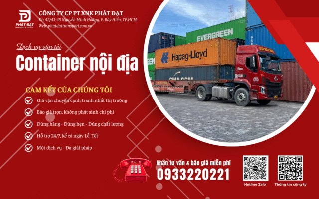 Dịch vụ vận tải Container nội địa