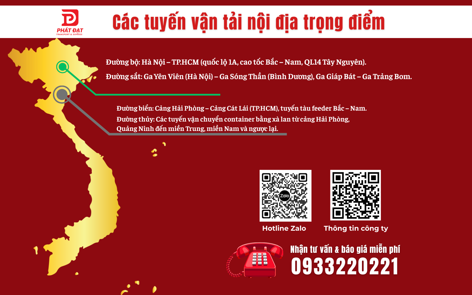 các tuyến vận tải nội địa Bắc - Nam