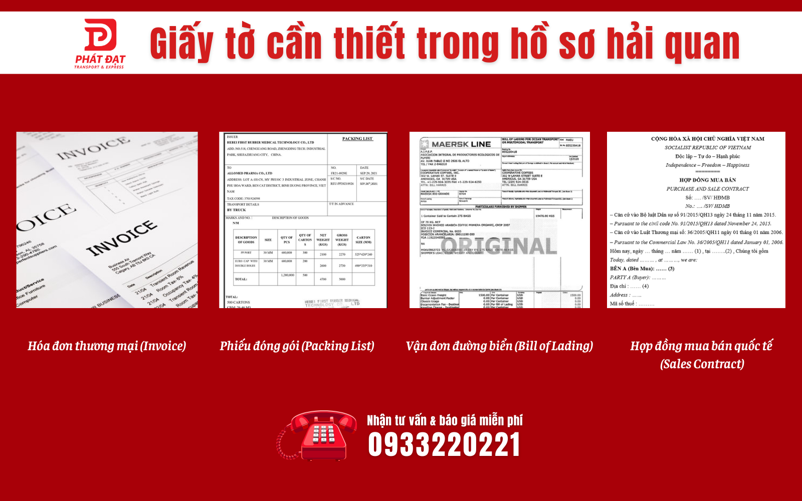 Giấy tờ cần thiết trong hồ sơ hải quan