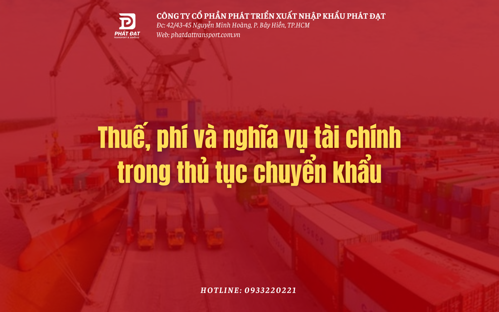 Thuế phí và nghĩa vụ tài chính trong hàng hóa chuyển khẩu